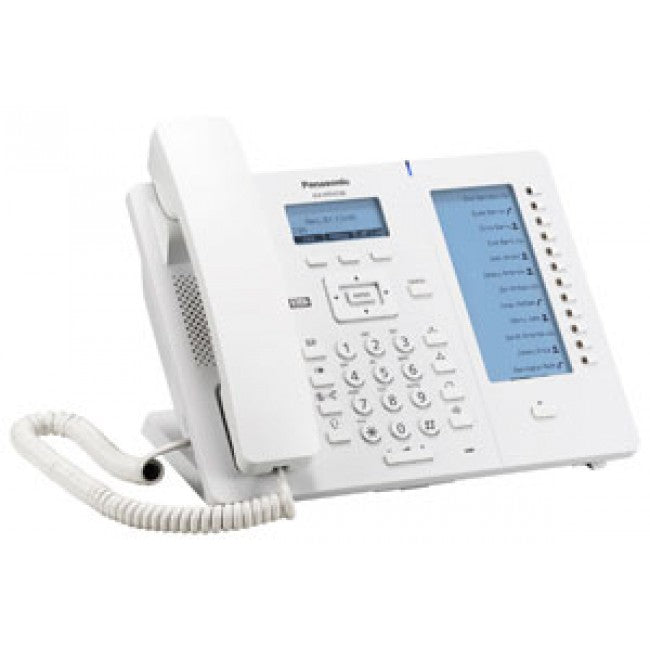 White IP panasonic phone, KX-HDV230, with function keys.